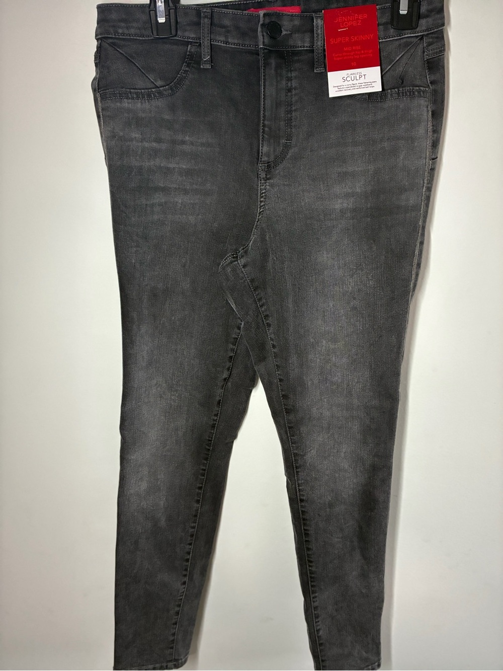 Jennifer Lopez Slim Fit Super Skinny Jeans - Charcoal Gray